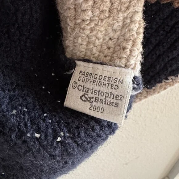 Vintage Hand Knitted Sweater Vest Argyle Diamond Check Grandpa Women's Medium - Picture 6 of 7